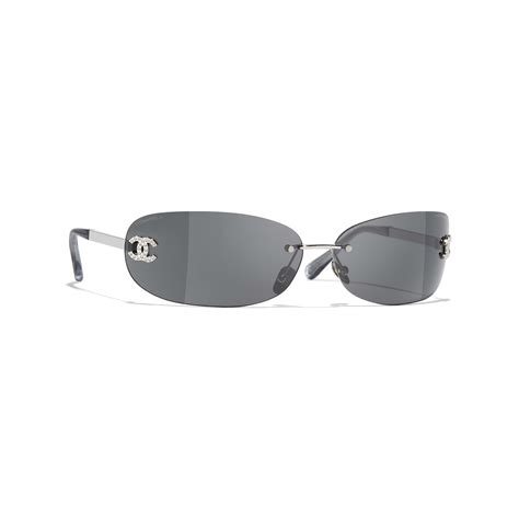 Sunglasses: Rectangle Sunglasses, metal Silver — Fashion.